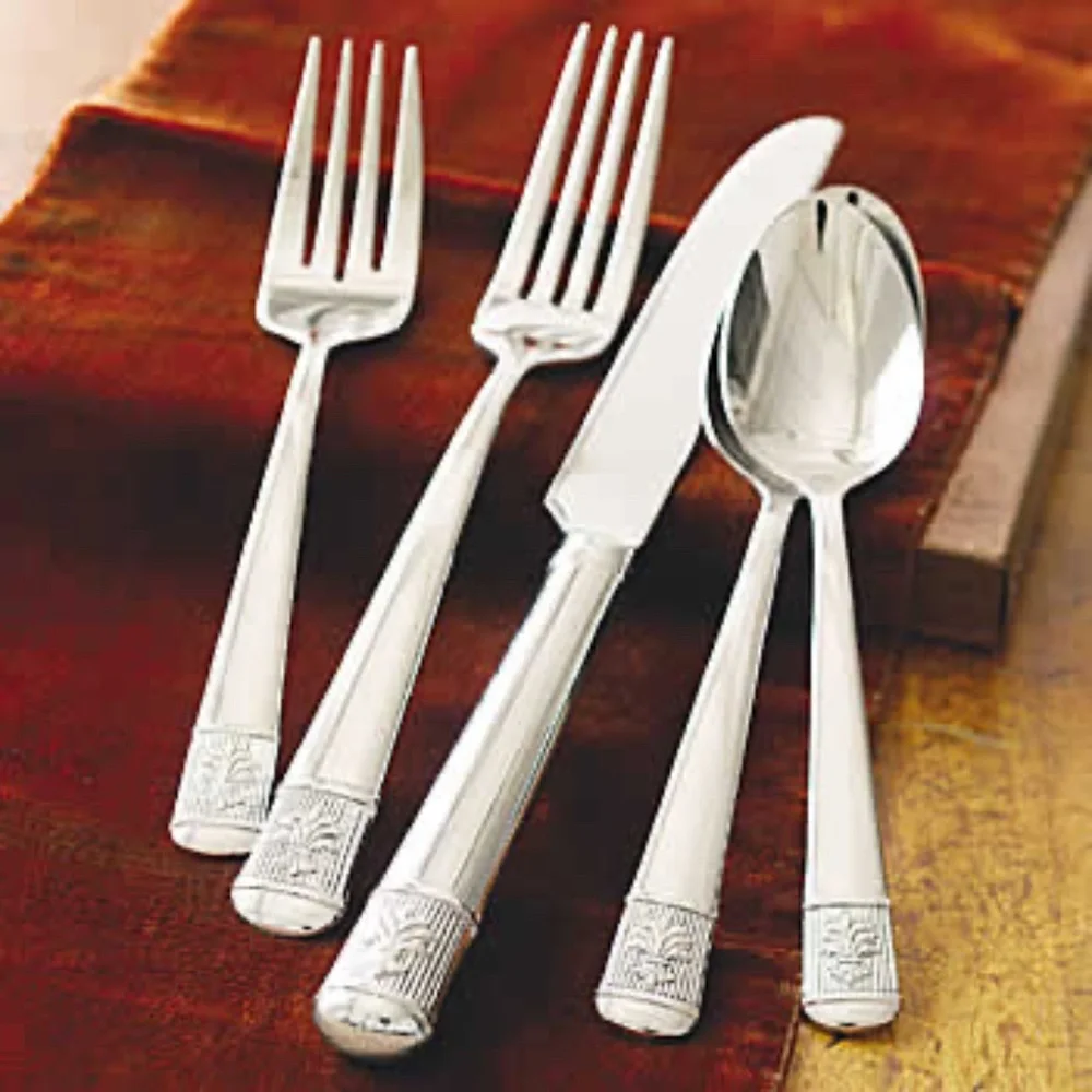 New Reed & Barton Allouette 5 pc Place setting Stainless Plume & Band